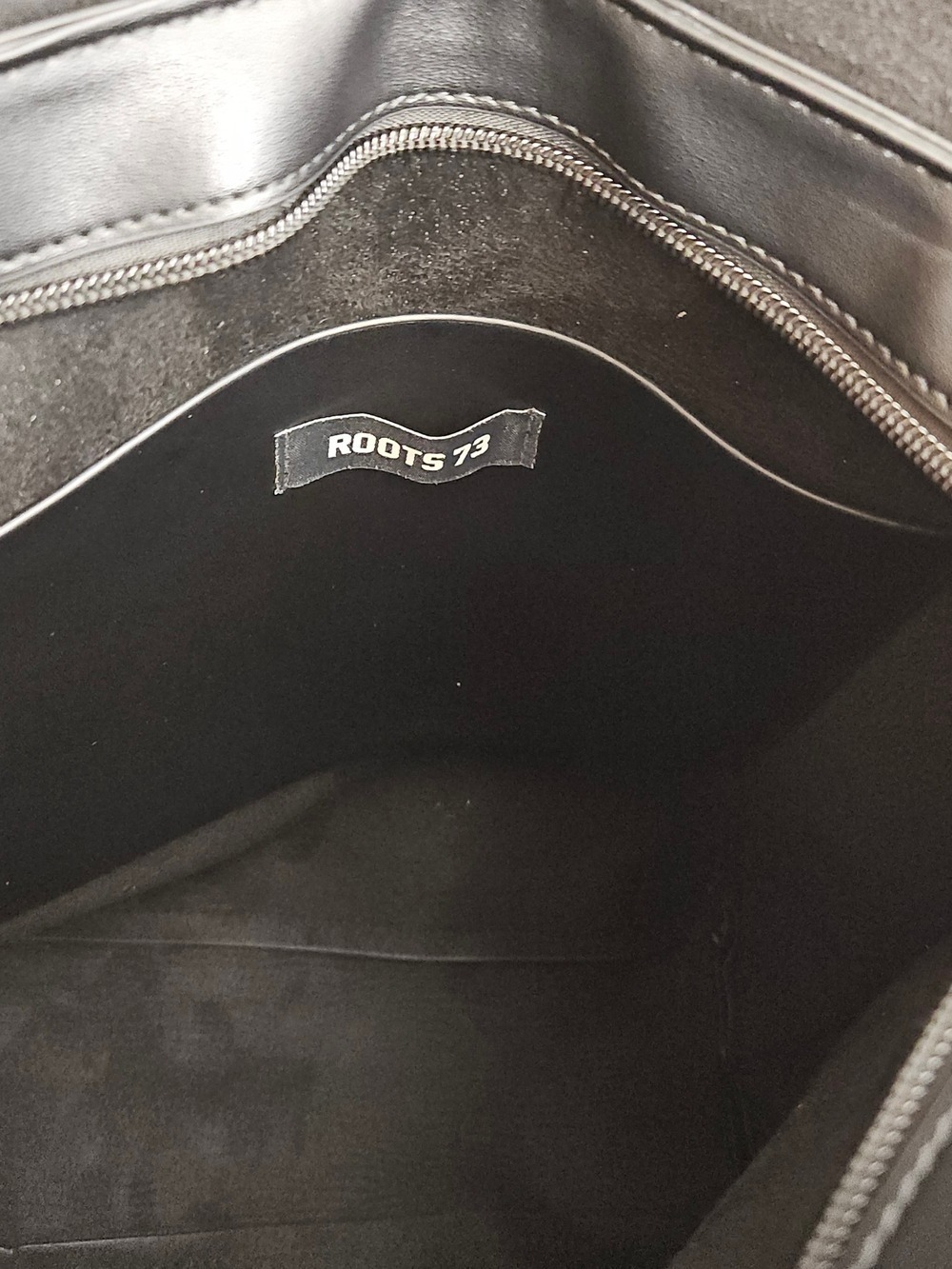 Roots 73 Black Leather Backpack Minimalist Structured Top Handle Bag - Picture 9 of 10
